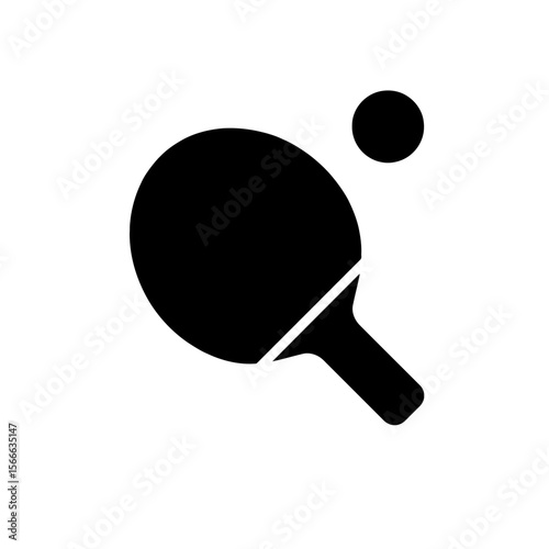 very simple flat and single minimalist Ping Pong Silhouettes in black on a white background