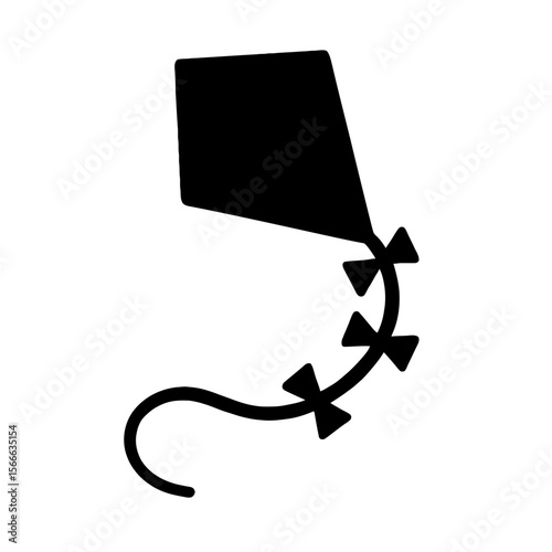 very simple flat and single minimalist Soaring Kite Silhouettes in black on a white background