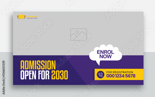 School education admission youtube thumbnail and web banner template design	