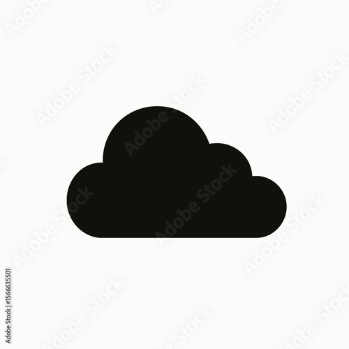 very simple flat and single minimalist Drifting Cloud Silhouettes in black on a white background