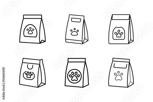 pet food bag icon line art vector illustration