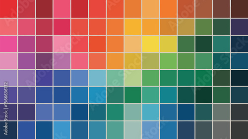 A grid of square color swatches showing a wide spectrum of hues and shades arranged in rows and columns