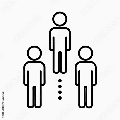 Vector Illustration of Three People Representing Team Dynamics, Collaboration, and Communication for Business Presentations, Social Media, and Leadership Training  