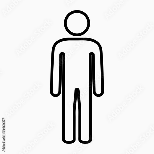Simple Line Drawing of a Human Figure on Neutral Background for Graphic Design, Illustrations, Icons, Websites, and Digital Arts  