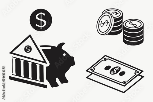 finance-and-banking-symbols---black-icons-