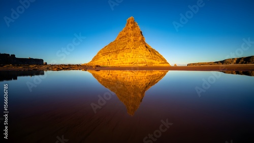 Wallpaper Mural Discover the majestic beauty of desert rock formations and serene water reflections Torontodigital.ca