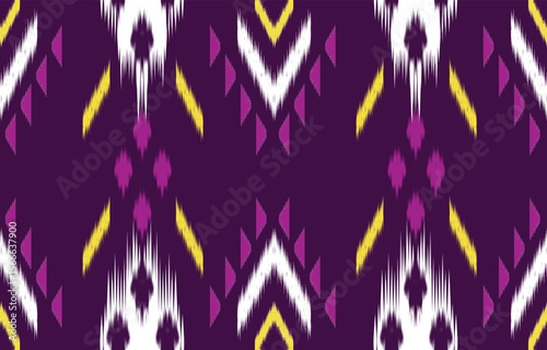 Geometric ethnic oriental ikat seamless pattern  color oriental. Aztec ornament print. Design for background ,curtain, carpet, wallpaper, clothing, wrapping, Batik, vector illustration.