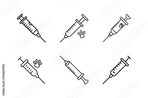 pet syringe line art vector illustration
