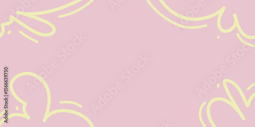 Vector illustration of abstract background pattern of bubbles and small lines following the shape in light yellow with pink background authentic vintage trendy style is very good to use for poster dec