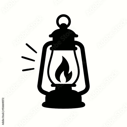 very simple flat and single minimalist Whispering Lantern Step Silhouettes in black on a white background