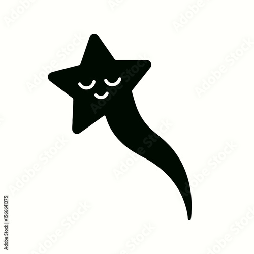 very simple flat and single minimalist ing Star Spirit Silhouettes in black on a white background