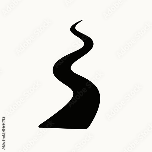 very simple flat and single minimalist Soaring Path Silhouettes in black on a white background