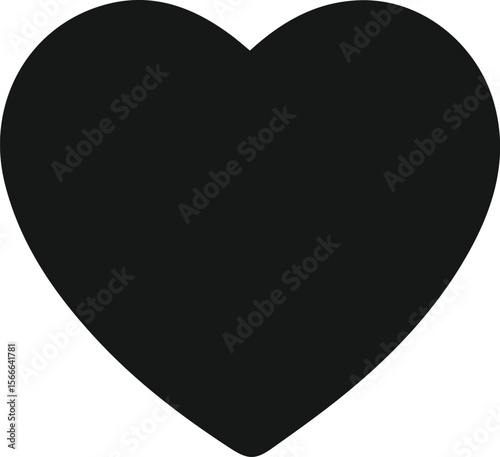 Heart Love Icon – Solid Black Vector Symbol for Like, Romance, and Favorite