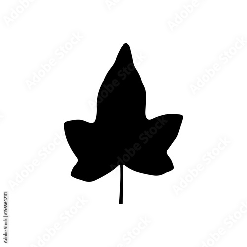 Ivy leave silhouette vector flat illustration design.