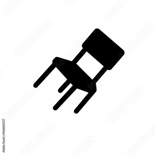 very simple flat and single minimalist Falling Chair Silhouettes in black on a white background