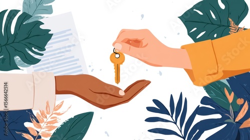Hands exchanging house keys