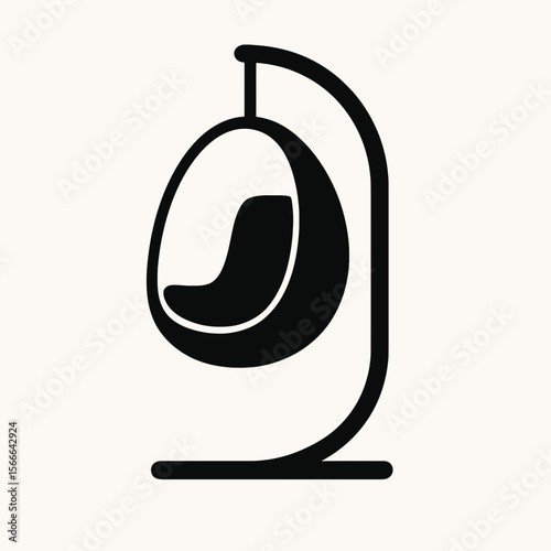 very simple flat and single minimalist Floating Chair Spirit Silhouettes in black on a white background