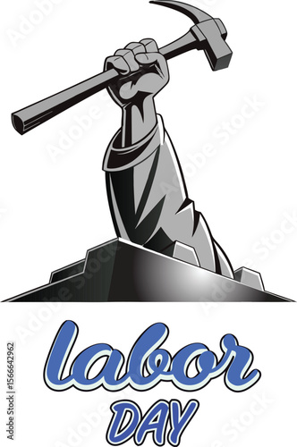 Festive happy labor day celebration with red white and blue elements