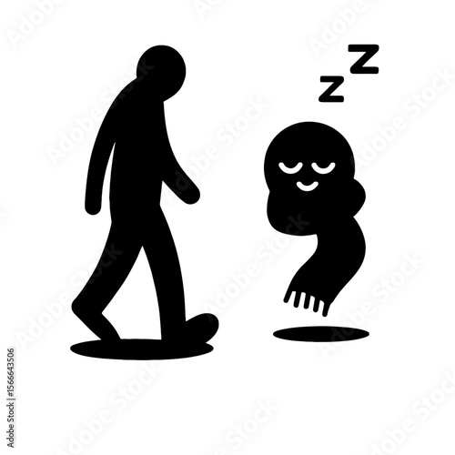 very simple flat and single minimalist Resting Scarf Spirit Silhouettes in black on a white background