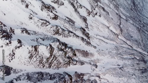 An Aerial View of the Beautiful and Stunning SnowCovered Rocky Mountains as Seen from High Above