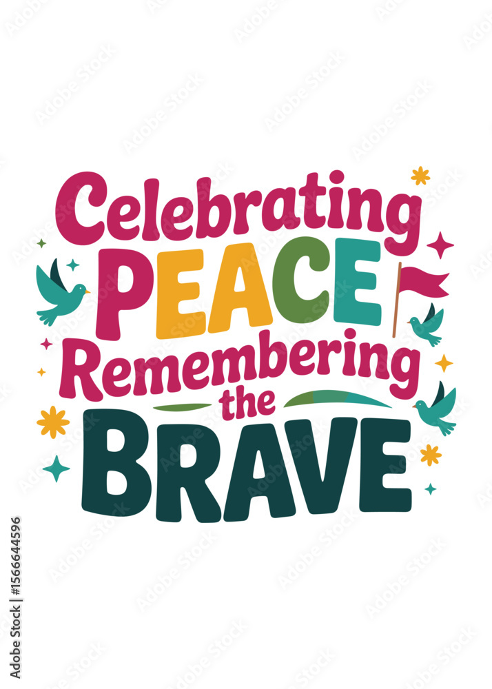 Fototapeta premium Vj Day Typography T-Shirt Design Quote