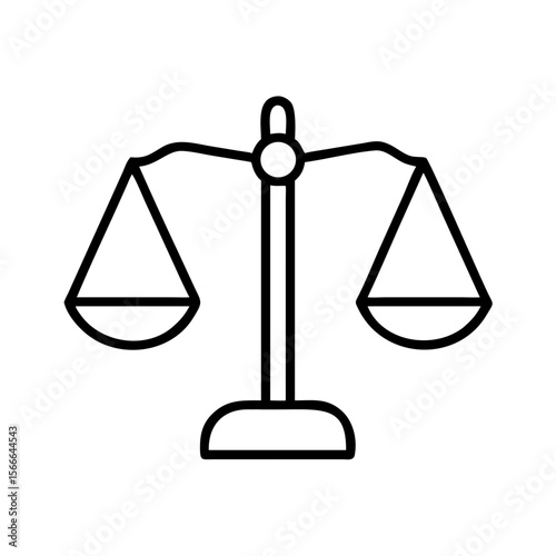 Scales of justice in continuous line art design concept of icon  