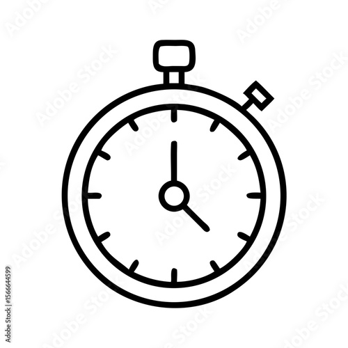 Stopwatch icon in simple black outline design for timing tasks  