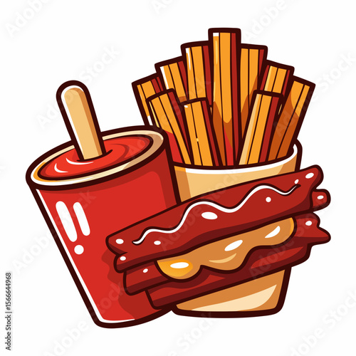 french fries with ketchup