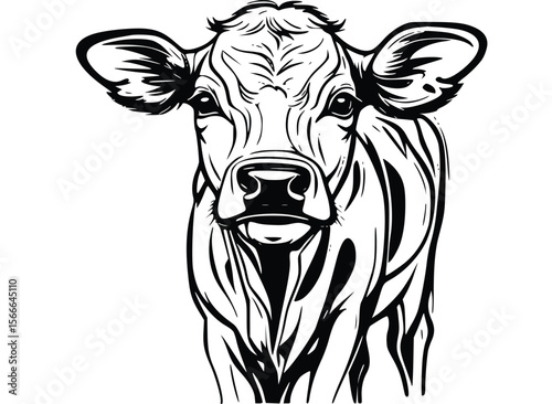 calf on white background
