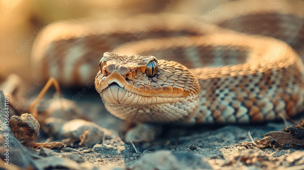 Fototapeta premium Close-up of a snake on the ground