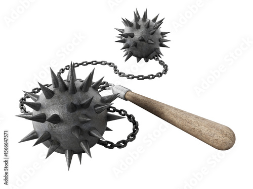 Tableau sur toile Chaines mace isolated on transparent background. 3D illustration
