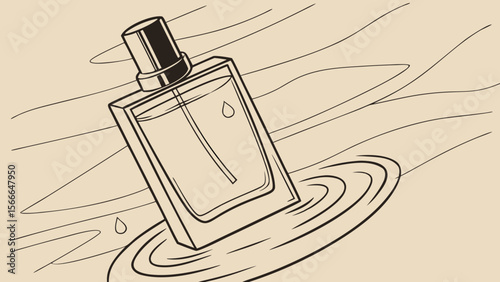 Discover elegant fragrance bottle illustration for perfume aroma and beauty product packaging design ideas