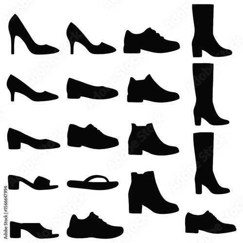 Assorted Footwear Silhouettes Collection shoes heels