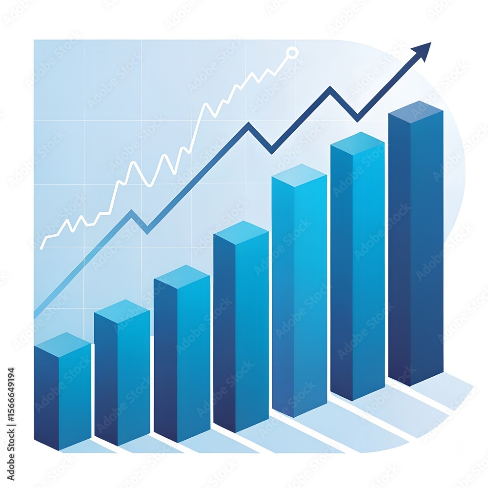 Modern Growth Trend Bar Chart – Digital Blue Gradient Data Visualization Modern Growth Trend Bar Chart – Digital Blue Gradient Data Visualization