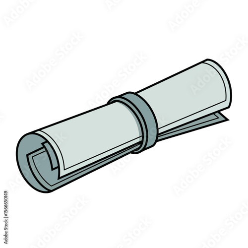 A rolled-up architectural blueprint icon