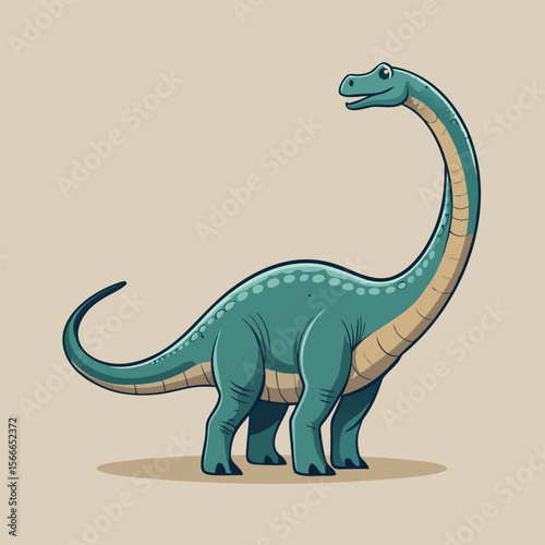 Detailed Illustration of a Brachiosaurus