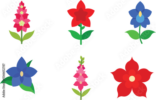 delphinium flower vector illustration