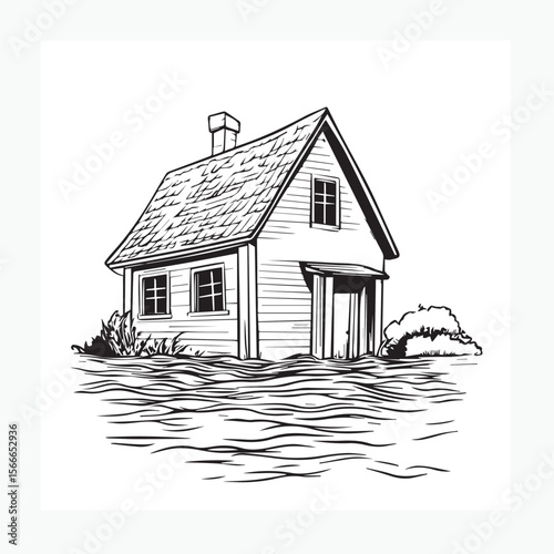 house sketch vector