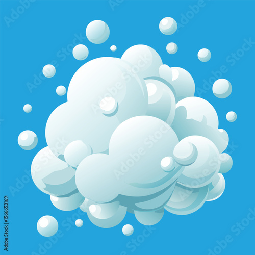 Realistic White Soap Suds Flowing Design