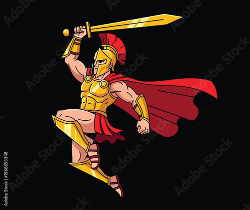 gladiator in chariot vector logo roman gladiator