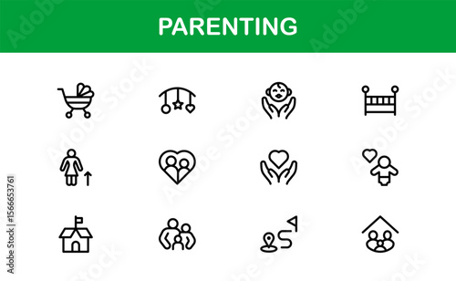 Parenting Modern Line Icon Set with Minimal Style and Unique Designs, Professional Quality for Diverse Creative Projects and Premium Visual Appeal