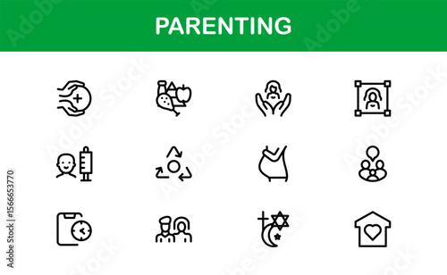 Parenting Modern Line Icon Set with Minimal Style and Unique Designs, Professional Quality for Diverse Creative Projects and Premium Visual Appeal