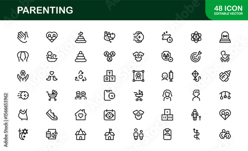 Parenting Modern Line Icon Set with Minimal Style and Unique Designs, Professional Quality for Diverse Creative Projects and Premium Visual Appeal