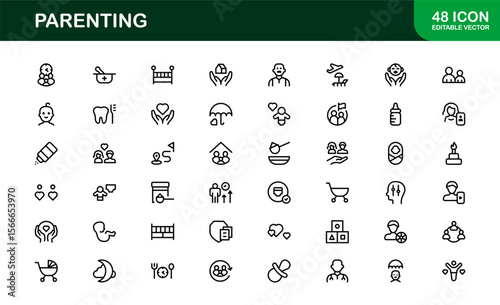 Parenting Modern Line Icon Set with Minimal Style and Unique Designs, Professional Quality for Diverse Creative Projects and Premium Visual Appeal