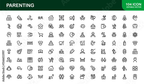 Parenting Modern Line Icon Set with Minimal Style and Unique Designs, Professional Quality for Diverse Creative Projects and Premium Visual Appeal