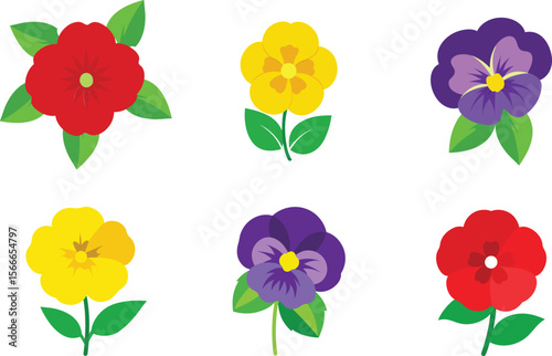 pansy flower vector on white background
