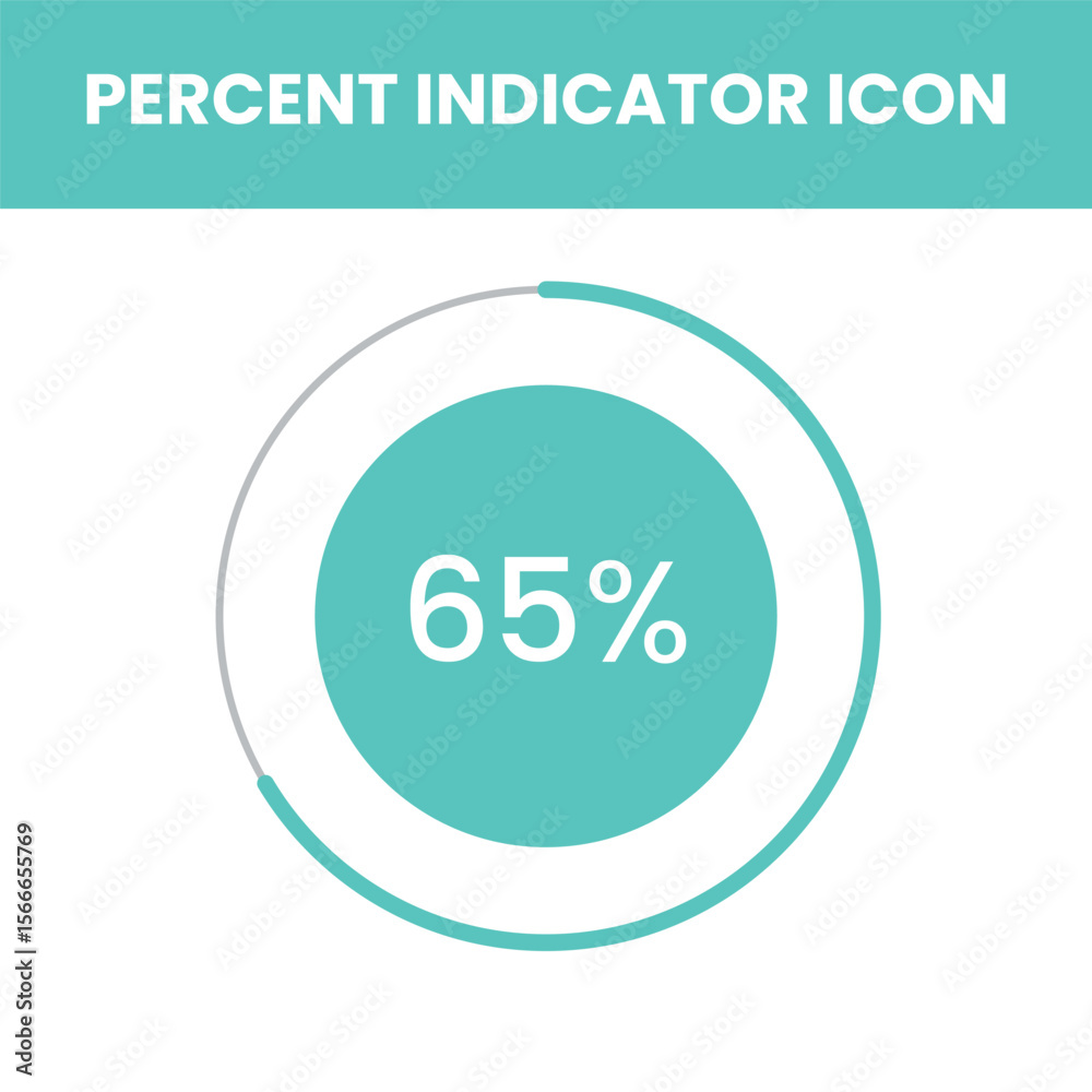 Flat 65% Radial Progress Icon for UI Flat 65% Radial Progress Icon for UI
