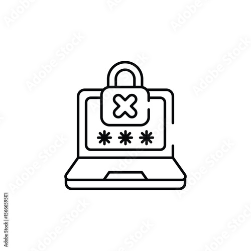 Insecure icon design with white background stock illustration