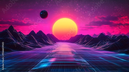 Retro Abstract Holographic Background