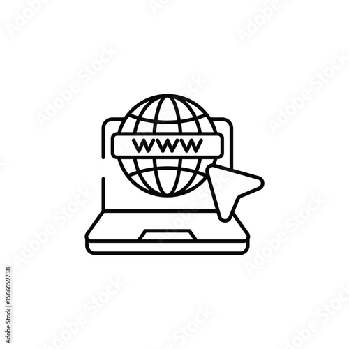 Domain icon design with white background stock illustration